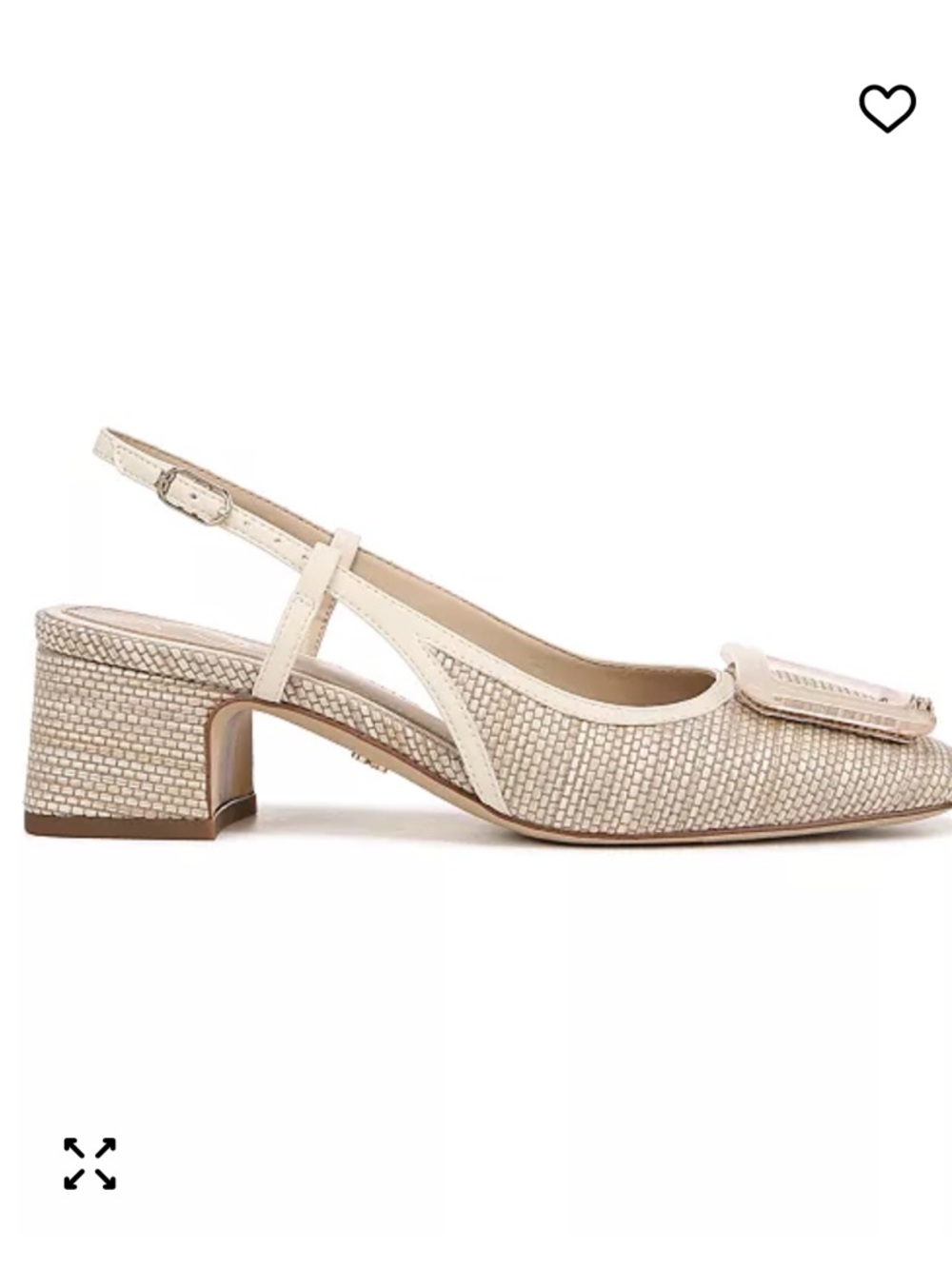 Sam Edelman Tracie Beige Woven Slingback Block Heel Pumps NEW 8.5 - Picture 3 of 5